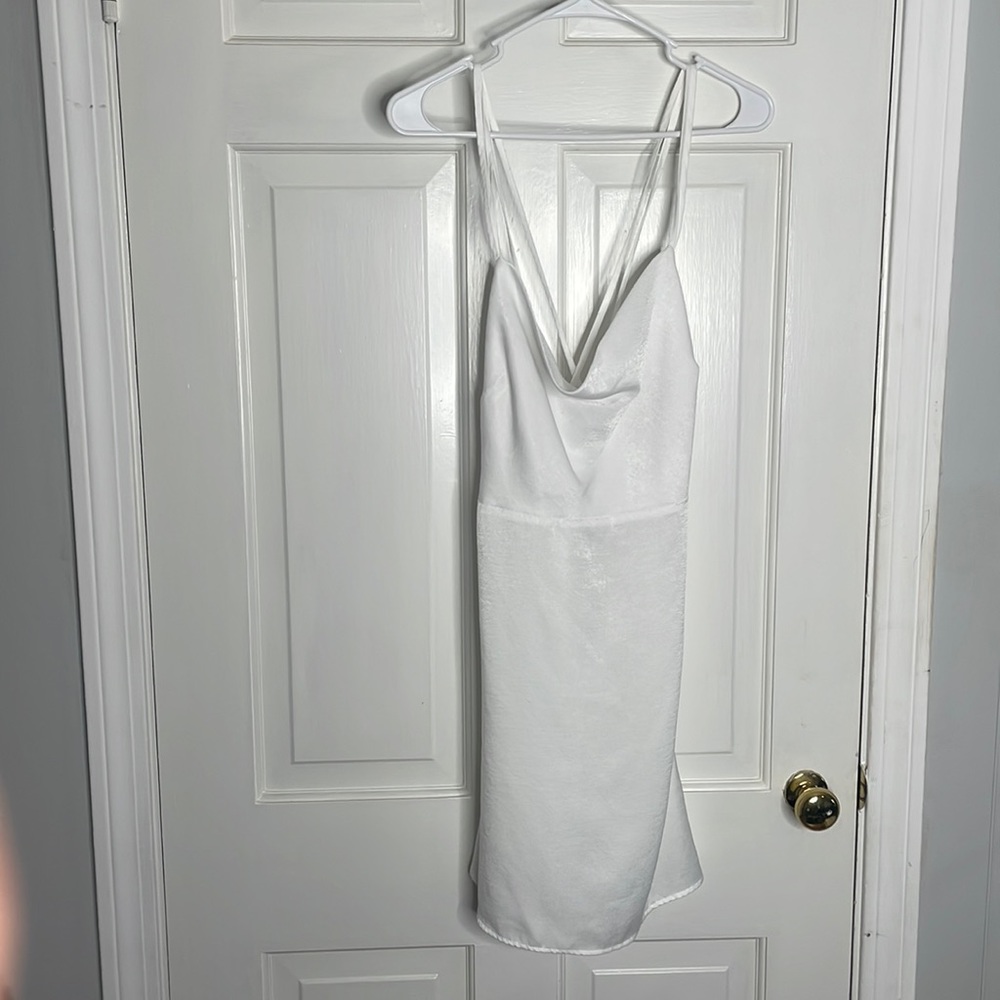 Whit silk mini dress